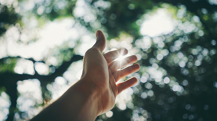los rayos de sol entre los dedos son fuente de vitamina D de forma natural 