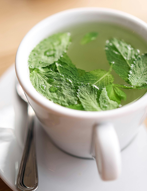 infusión de ortiga en una taza blanca